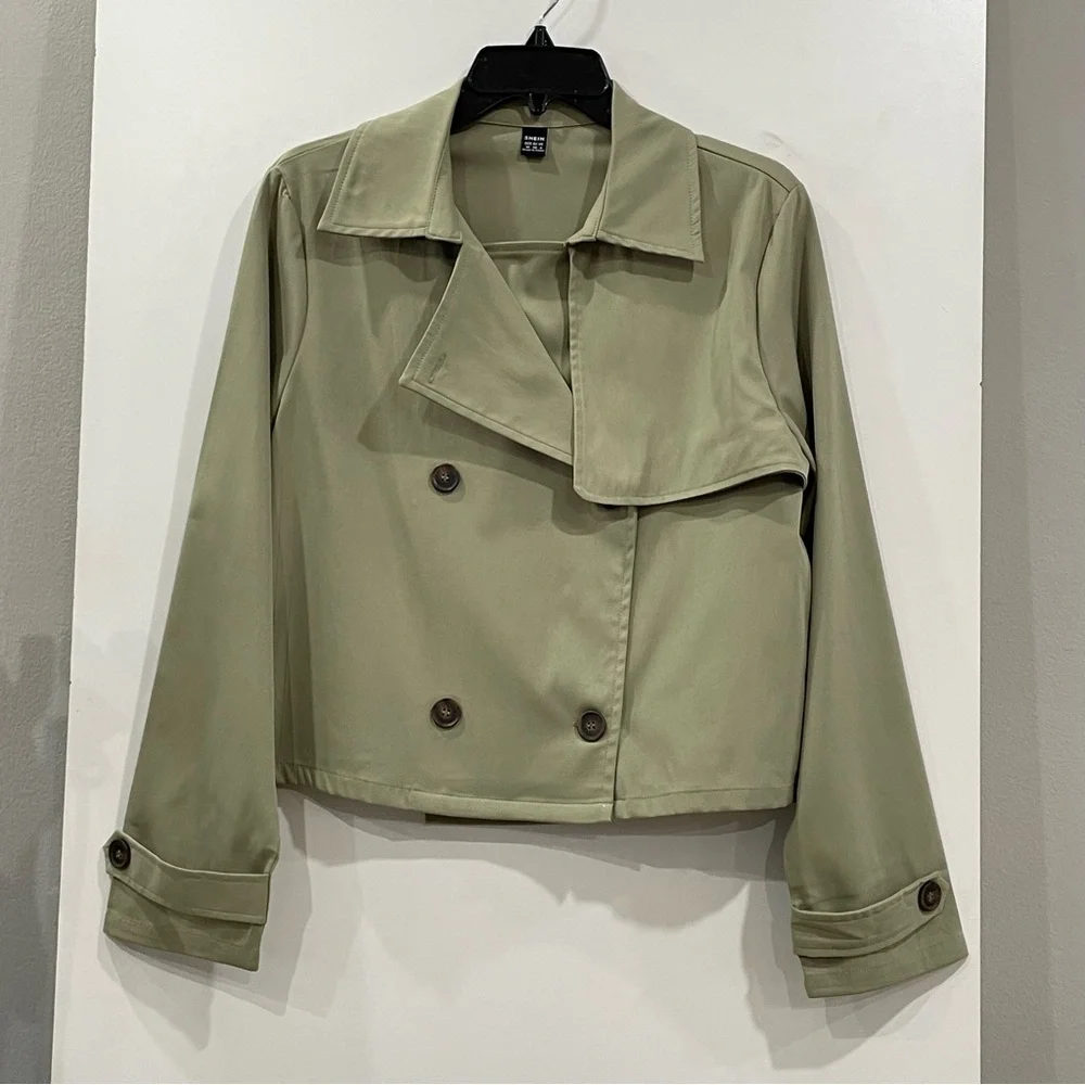 Shein, Sage Green Trench, Size 6
